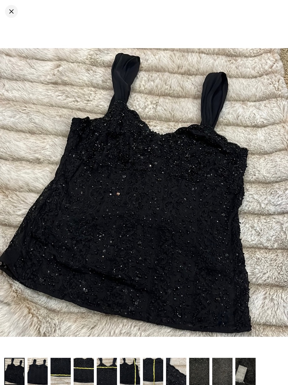 Ann Taylor Black Beaded Sleeveless Top